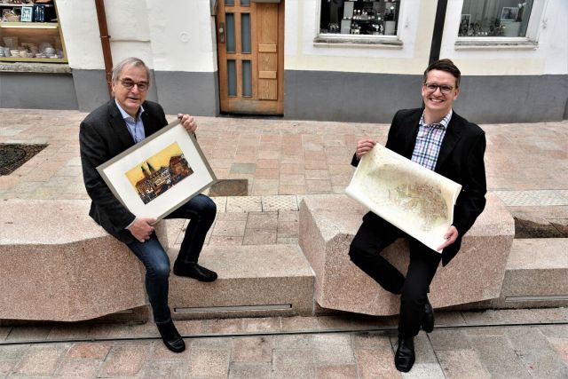 Prof. Sobirey mit Bauderzernent Bernhard Adams